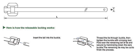 RELEASABLE STAINLESS STEEL CABLE TIES